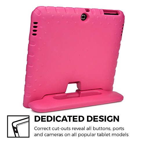 Samsung Galaxy Tab 4 10.1, Tab 3 10.1 hülle fur kinder, COOPER DYNAMO Beanspruchbare, strapazeirfähige, robuste, gepolsterte Hartschalenhülle mit integriertem Griff, Standfunktion & durchsichtigem Displaysschutz (Pink) - 4