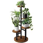 &Ccedil;i&ccedil;eklik 5 Raflı Saksılık Dekoratif 5 Raflı &Ccedil;i&ccedil;eklik Metal Doğal Ahşap Saksılık &Ccedil;i&ccedil;ek Rafı Daire Model
