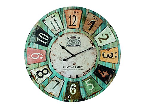 XXL Wanduhr 60cm "Chateau" London Antik Wand Uhr Holz NEU