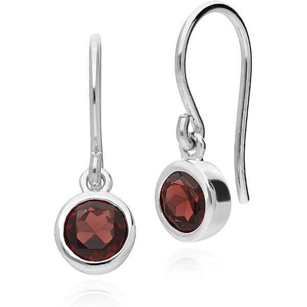 Orecchini pendenti in granato fatti a mano: argento sterling con pietra
