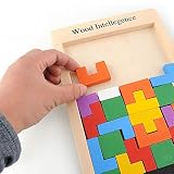 Peradix Tetris Tangram Holzpuzzles Lernspielzeug Intelligenz Pädagigisches Spielzeug für Kinder ab 3 Jahre - 