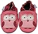 MiniFeet Soft Leather Baby Shoes, Pink Owl 6-12 Months