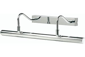 Britalia Polished Chrome Vintage Retro Double Arm Picture & Mirror Light | Adjustable Head | 492mm Width | Toggle Switch Operated | 4 x G9 Lamps Required (Not Included)