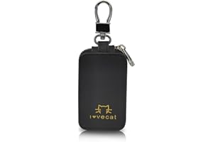 AfitLulu Funda de piel para llaves de coche, unisex, con cremallera de metal, funda personalizada para llaves de coche para hombres y mujeres