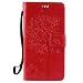 Produktbild Jepson Huawei P9 Plus (5,5 Zoll) Hülle, Leadertasche Premium Lederhülle Flip Case im Bookstyle Folio Cover Kartenfächer Magnetverschluss und Standfunktion Leder Schale Etui für Handytasche Schutzhülle Prägung Katzen & Baum Muster.