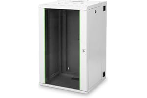 DIGITUS Armario de Red, Rack de 19 Pulgadas, 20U, Montaje en la Pared, Giratoria, Capacidad de Carga 100 kg, Serie Unique, Gris