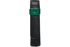 Pelikan® Etui na Pióro wieczne Kulkowe Długopis Skórzane TG12 | Ochrona Ochraniacz Pokrowiec Piórnik Futerał Kabura | Biuro Szkoła Studia Praca | Eleganckie Skórzane | Czarno Zielone