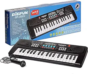 Rubela 37 Key Piano Keyboard Toy for Kids | with Mic Dc Power, Recording Option | Charger not Included | Best Birthday Gift for Boys and Girls | Best Musical Instrument.( Multi )