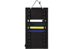 Oldmoom Taekwondo Belt Storage Karate Belt Display Rack, 12 Belts Wall Mounted Belts Display Holder, Martial Arts Belts Organizer, Wall Hanging Belt Display Holder for Boxing, Judo, Kung Fu, Aikido