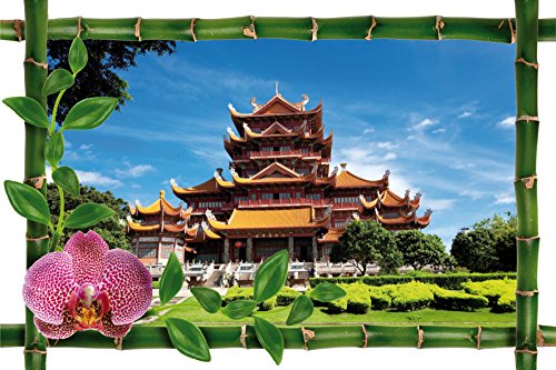 Preisvergleich Produktbild Wandtattoo Bambus Deko Shaolin, 39x26cm