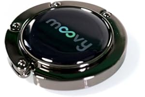 MOOVY Accroche sac - Pliable en métal - Anti-dérapant- Noir - Porte-Sac pour Table ou Bureau - Sac à main et Sac à dos