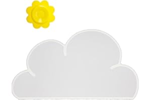 BITEYI Salvamantel,Silicona Mantel Mat Mantel Individual Estera de Tabla para Bebé y Niño,Forma de Nube,Lavable,Antideslizante (Blanco)