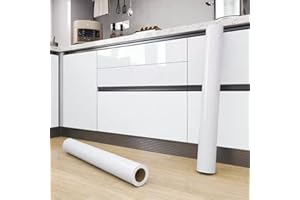 ASSNIT Self Adhesive Wallpaper White Glossy Glitter Effect Sticky Back Plastic Roll 30cm × 3m Peel and Stick Contact Paper Vinyl Film Decor Kitchen Countertop Cabinet Removable Waterproof Furniture Sticker