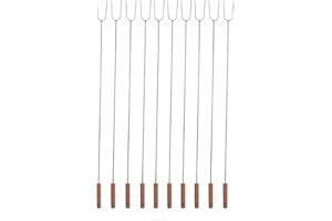 PERO PETS 10er Set Premium Grillspieße 100cm lang für Lagerfeuer und BBQ - Perfekt als Stockbrot Stöcke, Schaschlikspieße, Grillstab - Für Marshmallow - Edelstahl Camping Grill-Zubehör