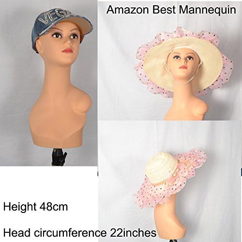 (c01)Silicone Heavy Duty Wig Head/hat Mannequin. T-pin &amp; Tripod Compatible 22" Inches