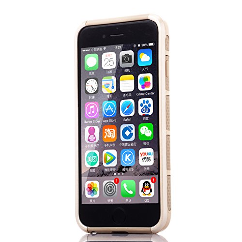 Funda iPhone 6S y Funda iPhone 6 4 7 pulgadas  de pl  stico duro y de silicona Funda proctetora de goma con dos cubiertas de oro para defensa militar Protector oro 