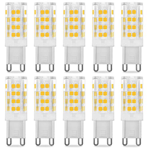 Pursnic Ampoule LED G9 5W, Equivalent 40W Ampoules halogènes, Blanc Chaud 3000k, 220-240V, 360° angle de faisceau, Pack de 10