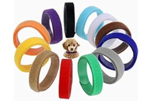 GTIWUNG 12Pcs Collare Cucciolo Cane e Gattino 10x350mm - Regolabile, Colorato, Flessibile di Tessuto Morbido - Accessorio per Identificazione Cuccioli