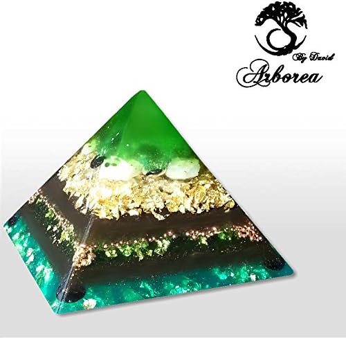 Arborea Large Orgone Pyramid Jade 22kt Gold
