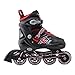 Produktbild Pro Inlineskates für Kinder und Erwachesene - Leuchtende Frontrollen - Größenverstellbar - Schwarz/Rot - Gr. S (30-33)