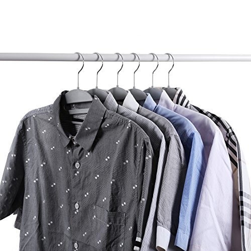 Songmics 20 Stück 0,5 dick Kleiderbügel dünn Antirutsch für Kleidung/Anzug/Jacke/Krawatte, aus hochwertigem Kunststoff, Grau CRP41G - 2