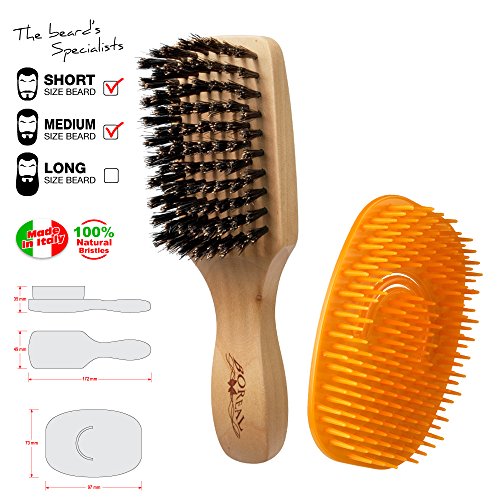 Set for man. Brush and comb for detangling beard. Made in Italy.