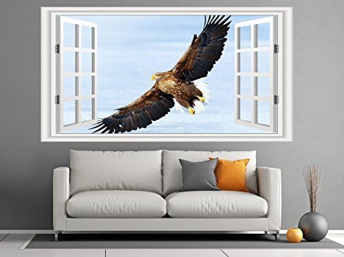 Golden Eagle Window Scene Huge 130cm x 70cm Wall Sticker Art Mural Decal Wildlife