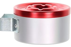 Rottner Posacenere Piccolo, da parete, con recipiente in alluminio anodizzato, da esterno, grigio chiaro con coperchio rosso.