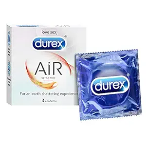 Durex Air Condoms for Men - 3 Count |Suitable for use with lubes & toys
