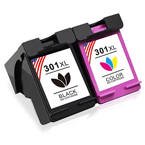 Toner Kingdom 2 Pack Compatibles HP 301XL 301 XL Cartucho de tinta para HP CH561EE CH562EE CH563EE CH564EE Deskjet 1000 1010 1050 1055 1510 1512 1514 2000 2050 2054a 2510 2514 2540 2542 2544 3000 3050 3052 3055 2620 2622 2624 4630 4632 4634 4636 Envy 4500 4502 4504 4505 4507 5530 5532 5534 5539 Impresora  1 Negro   1 Tricolor 