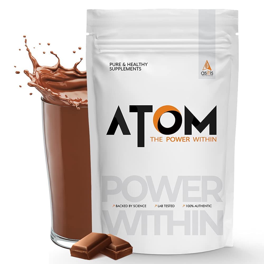 AS-IT-IS Nutrition ATOM Whey Protein 1kg | 27g protein | Isolate & Concentrate | Double Rich Chocolate | USA Labdoor Certifie