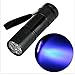 Produktbild Omiky® Mode 2017 Mini Aluminium UV ULTRA VIOLETTE 9 LED FLASHLIGHT BLACKLIGHT Fackel Licht Lampe
