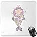 Produktbild BGLKCS Mermaid Mauspads Mouse Pad, Fantasy Sea Life Mythological Character Girl in Fish Costume with Crown Moon Stars, Standard Size Rectangle Non-Slip Rubber Mousepad, Multicolor