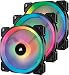 Produktbild Corsair LL120 LL140 RGB-Lichtschleife LED PWM Dual-Licht-Loop PC-Gehäuse-Lüfter, Farbe:Schwarz (Black), Angebotspaket:Mit Lighting Node PRO & Hub, Inhalt:2 x 140mm Lüfter (Doppelpack)
