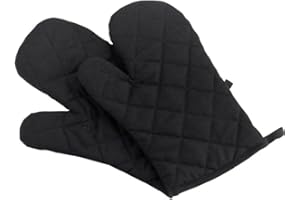 NIDEEN Oven Baking Gloves Thick Heat Resistant Insulation Heat Proof Cotton Oven Glove Pot Holder Cooking Mitts Kitchen Essential 1 Pair NewBlack