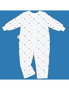 Odenwälder Jersey- Schlafoverall Hopsi - Sterne weiss-blau - 98/104