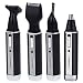 XINCARE 4 in 1 Waterproof Rechargable 360 degree Nose Ear Hair Trimmer Electric Beard Sideburn Eyebrow Underarms Hair Shaver Razor Remover Face Shaving Groomer Set (4 in 1)