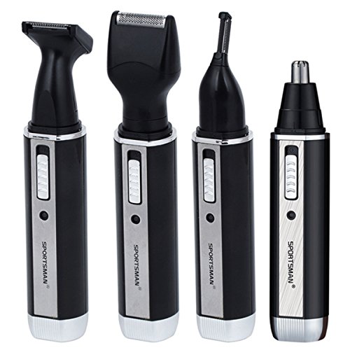 XINCARE 4 in 1 Waterproof Rechargable 360 degree Nose Ear Hair Trimmer Electric Beard Sideburn Eyebrow Underarms Hair Shaver Razor Remover Face Shaving Groomer Set (4 in 1)