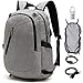 Produktbild WUZHI Mit USB Port Laptop Rucksack 15,6 Zoll Computer Rucksack Schule Casual Daypack Laptoptasche Business Bag Tablet Für Frauen Und Männer,Grey-15.6inch