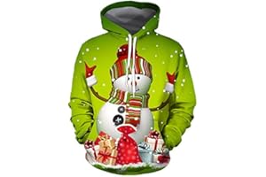TAGVO Unisex 3D Printed Casual Christmas Jumpers 3D Graphic Pullover Ugly Funny Xmas Long Sleeve Hoodies or Crewneck Sweatshirts for Men Women Boys Girls Family Winter and Holiday Parties