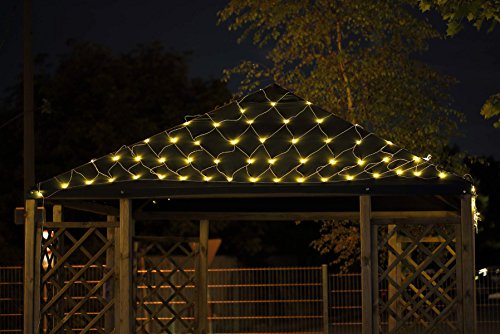 Lichternetz 3×2 4×2 3×3 m warmweiß 200 LED außen Kabel weiß von Gartenpirat® - 6