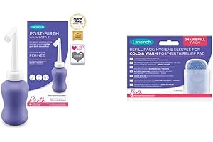 Lansinoh 68420 Douche Intime Périnée - Hygiène Post Partum & Recharges de Protections Hygiéniques Jetables pour Compresses Apaisantes Froid/Chaud Post-accouchement, Blanc - Lot de 24