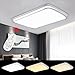 Produktbild VINGO 96W LED Deckenleuchte LED Deckenlampen Wand-Deckenleuchte Küchenleuchte Innenleuchte Drahtlose Wohnzimmerlampe Dimmbar mit Fernbedienung Deckenlampe Panel angenehmes Licht Korridor LED Wohnzimmer Wandleuchte Sparsame Dauerbeleuchtung Wohnzimmer Modern Licht aus Aluminium Energie Sparen Kaufhaus Decke Flurlampe