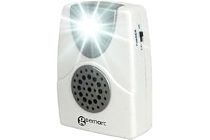 Geemarc CL11 - Telephone Ringer Amplifier with Bright Flashing Light - Works with Landline Phones - Wall Mountable - Ideal for Noisy Environments and Hearing Impaired People, White