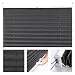 Produktbild KINLO 90 x 130cm (BxL) Plissee Klemmfix ohne Bohren Jalousie Faltrollo klemmträger Easyfix verspannt Rollo für Fenster Sichtschutz und Sonnenschutzdunkel grau)