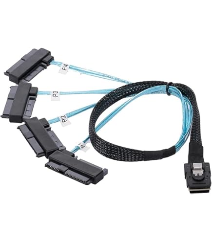 Câble Mini SAS SFF-8087 Vers 4x SATA/SAS - Cablecc - 100cm - Pour Baies De Stockage Et RAID