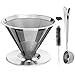 Produktbild Kaffeefilter, VickMall 304 Edelstahl Separater Stand über Kaffeefilter für 1-4 Tassen mit freiem Kaffee Löffel und Cup Cleaner Pinsel