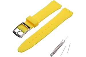 MCXGL Cinturino di ricambio per cinturino in gomma siliconica resistente al sudore con fibbia in acciaio inox, 17 mm