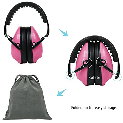 Preisvergleich Produktbild Becko verstellbar tragbar Kapselgehörschützer Lärmschutz Ohrenschützer gegen Lärm 27 dB Höchste NRR Kopfbügel mit weichem Ohrkissen für Kinder ab 3 Jahren (Grün / Violett)