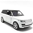 PINQUE Kids New Car 1:32 Range Rover Diecast Alloy Metal Pull Back Car with Openable Doors Music Sound and Light Vehicle Toy Car for Boys (White)